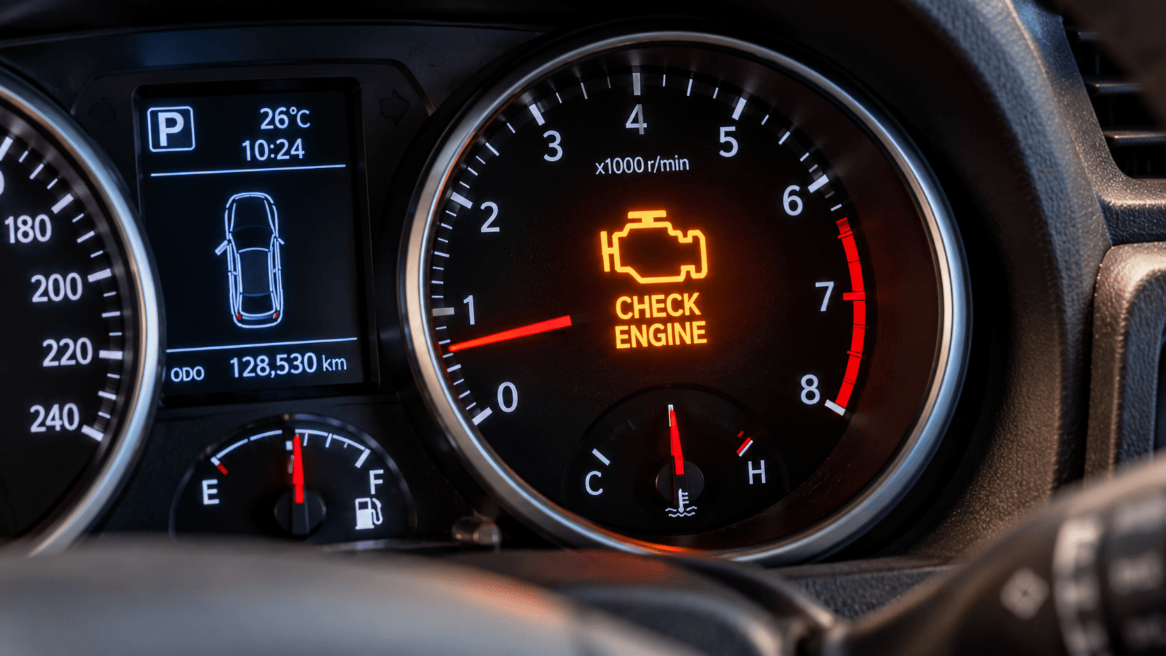 Check engine warning light